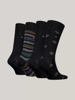 Skarpetki*Tommy Hilfiger Skarpety W Ozdobnym Pudełku, Zestaw 4 Par BLACK COMBO