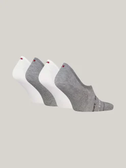 Skarpetki*Tommy Hilfiger Skarpety-stopki W Ozdobnym Pudełku, Zestaw 4 Par GREY MELANGE / WHITE