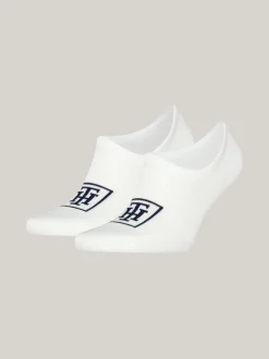 Skarpetki*Tommy Hilfiger Skarpety-stopki Z Monogramem TH, Zestaw 2 Par WHITE