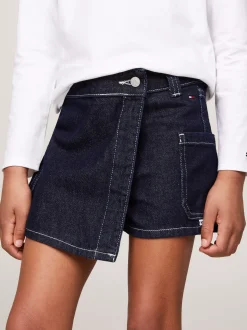 Spodnie, Szorty I Spódnice*Tommy Hilfiger Skorty Z Ciemnego Denimu Z Kieszeniami Cargo RINSE