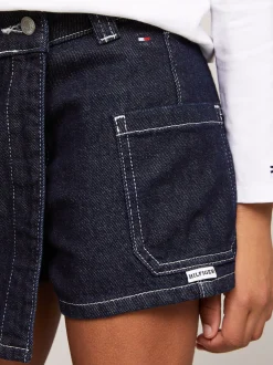 Spodnie, Szorty I Spódnice*Tommy Hilfiger Skorty Z Ciemnego Denimu Z Kieszeniami Cargo RINSE