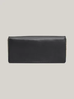 Portfele & Breloczki Do Kluczy*Tommy Hilfiger Skórzana Kopertówka Na łańcuszku BLACK