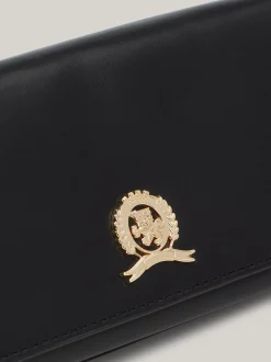Portfele & Breloczki Do Kluczy*Tommy Hilfiger Skórzana Kopertówka Na łańcuszku BLACK