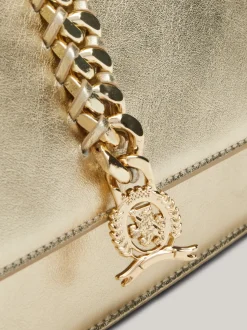 Torby Na Ramię*Tommy Hilfiger Skórzana Metaliczna Torebka Z Ozdobnym łańcuszkiem GOLD