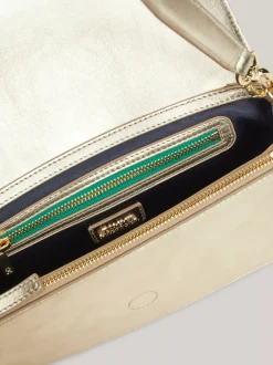 Torby Na Ramię*Tommy Hilfiger Skórzana Metaliczna Torebka Z Ozdobnym łańcuszkiem GOLD