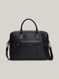 Torby Na Laptopa*Tommy Hilfiger Skórzana Torba Na Laptopa Premium Business BLACK