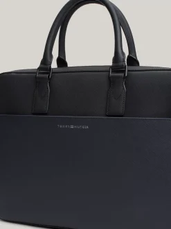 Torby Na Laptopa*Tommy Hilfiger Skórzana Torba Na Laptopa TH Business Z Fakturą BLACK