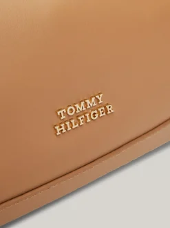 Torby Na Ramię*Tommy Hilfiger Skórzana Torebka Hobo TH Na Grubym łańcuszku CLASSIC KHAKI