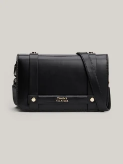 Torebki Na Pasku*Tommy Hilfiger Skórzana Torebka Na Ramię Heritage BLACK