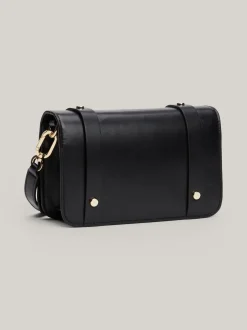 Torebki Na Pasku*Tommy Hilfiger Skórzana Torebka Na Ramię Heritage BLACK