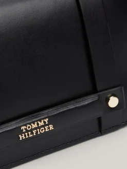 Torebki Na Pasku*Tommy Hilfiger Skórzana Torebka Na Ramię Heritage BLACK