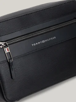 Torebki Na Pasku*Tommy Hilfiger Skórzana Torebka Na Ramię Premium Business BLACK