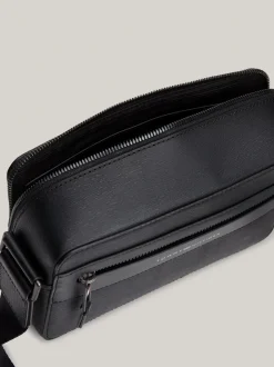 Torebki Na Pasku*Tommy Hilfiger Skórzana Torebka Na Ramię Premium Business BLACK