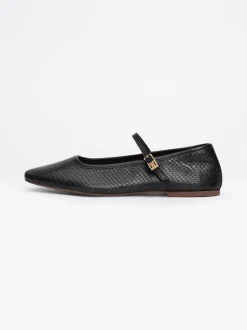 Baleriny|Płaskie Buty*Tommy Hilfiger Skórzane Baleriny Mary Jane Z Wężowym Wzorem BLACK PYTHON