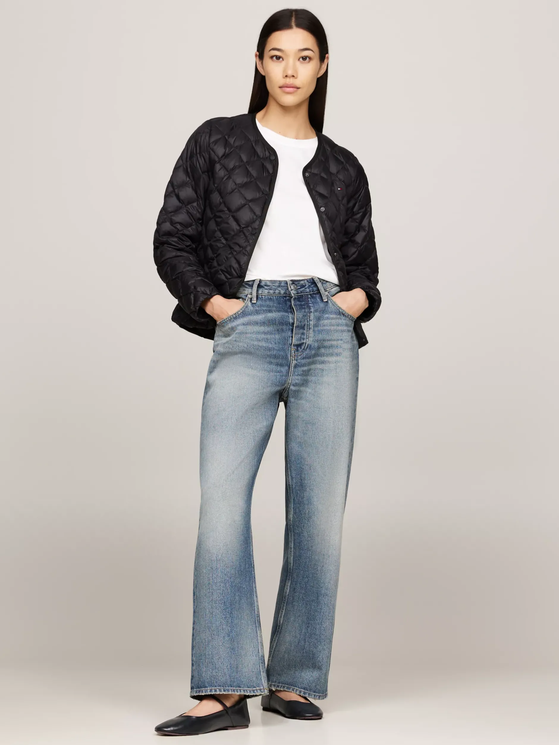 Baleriny|Płaskie Buty*Tommy Hilfiger Skórzane Baleriny Mary Jane Z Wężowym Wzorem BLACK PYTHON