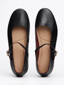 Płaskie Buty|Baleriny*Tommy Hilfiger Skórzane Baleriny Mary Jane BLACK