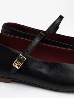 Płaskie Buty|Baleriny*Tommy Hilfiger Skórzane Baleriny Mary Jane BLACK