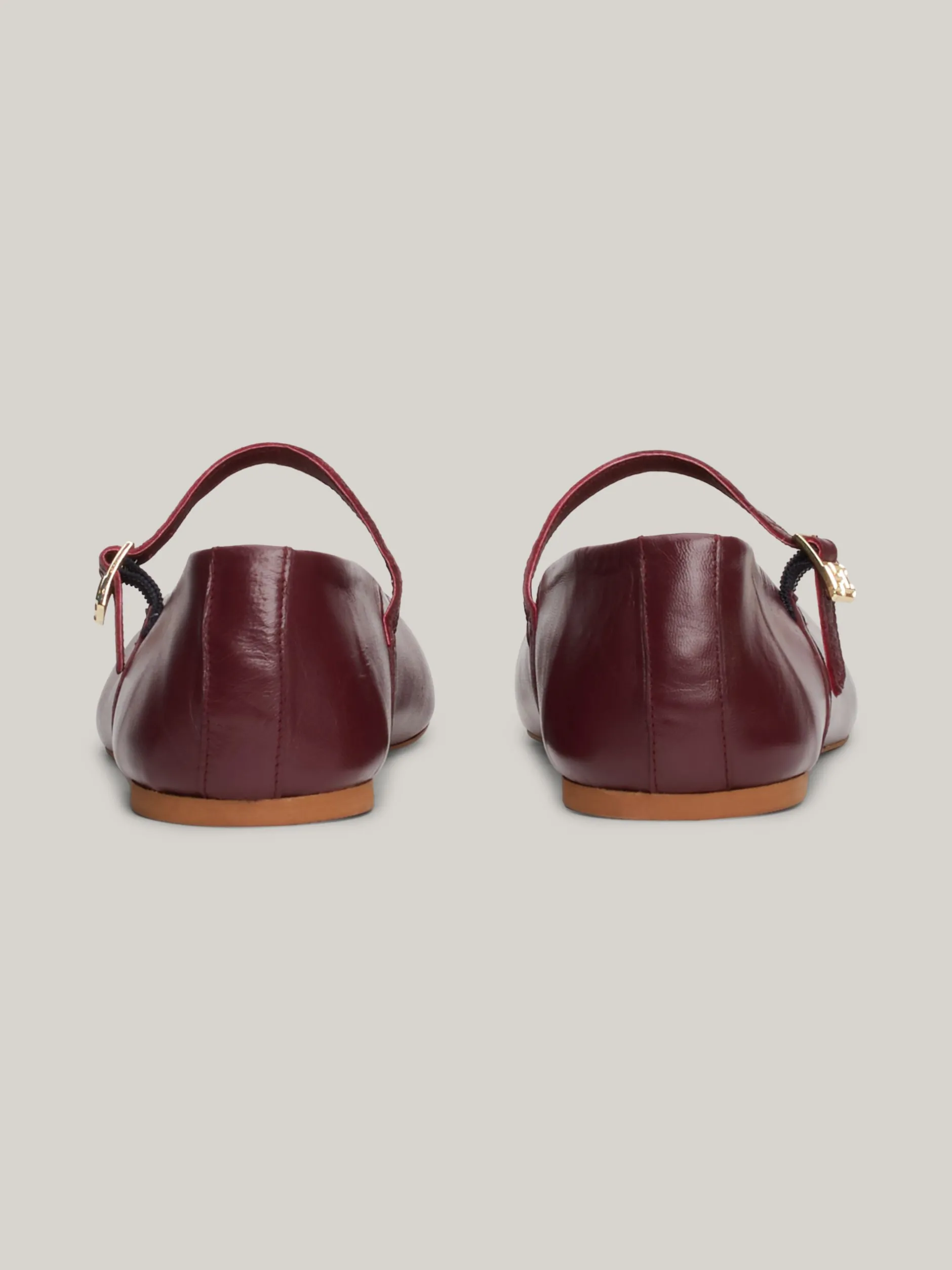 Baleriny|Płaskie Buty*Tommy Hilfiger Skórzane Baleriny Mary Jane DEEP ROUGE