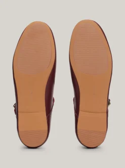 Baleriny|Płaskie Buty*Tommy Hilfiger Skórzane Baleriny Mary Jane DEEP ROUGE