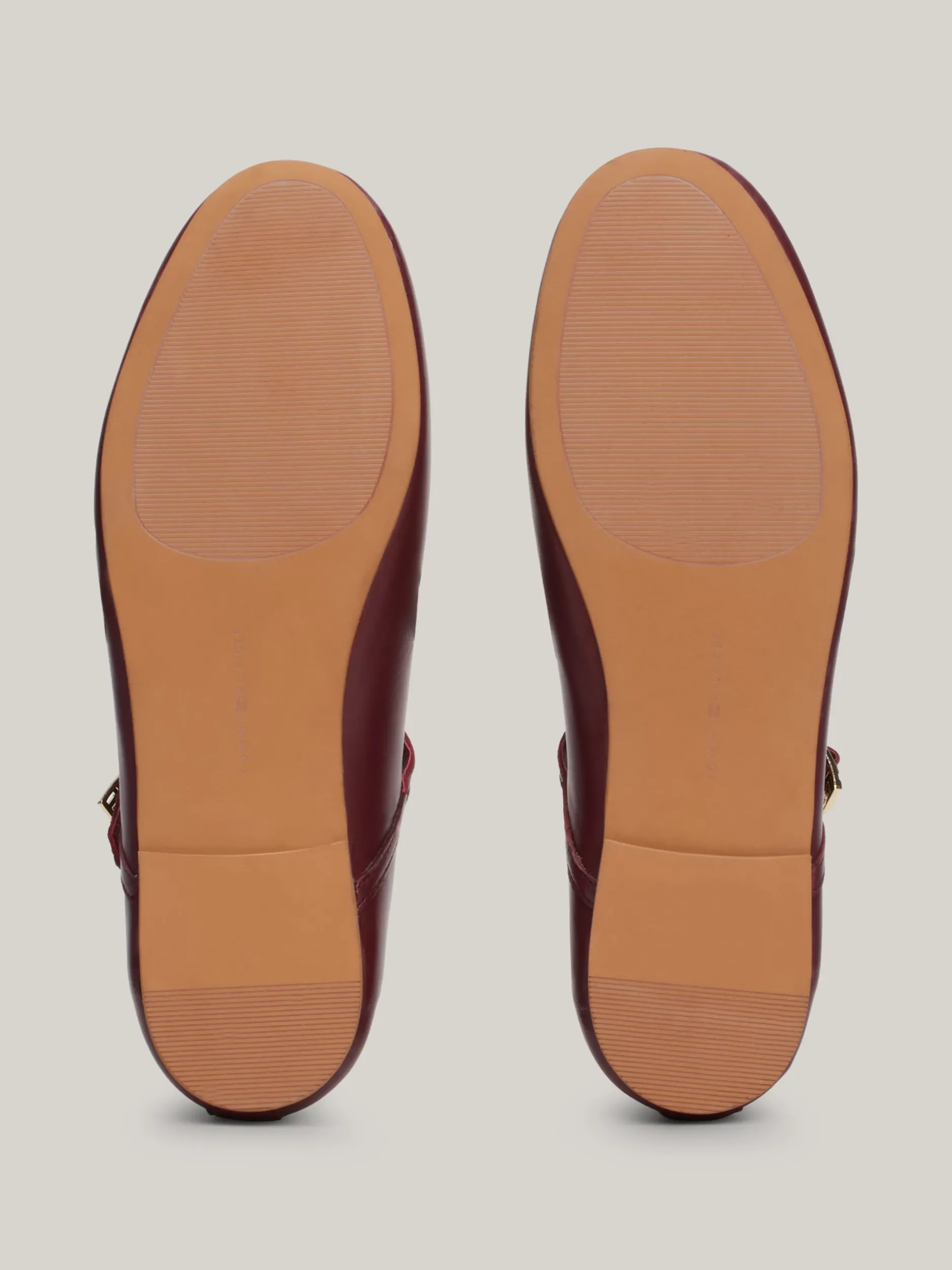 Baleriny|Płaskie Buty*Tommy Hilfiger Skórzane Baleriny Mary Jane DEEP ROUGE