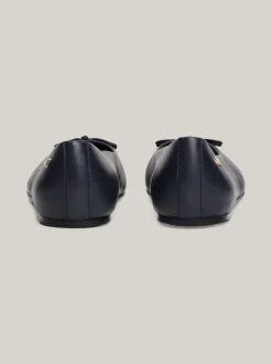 Baleriny|Płaskie Buty*Tommy Hilfiger Skórzane Baleriny Z Kokardą I Flagą SPACE BLUE