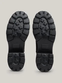 Sznurowane Botki|Botki*Tommy Hilfiger Skórzane Botki Na Obcasie Klockowym BLACK