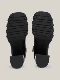 Botki Do Kostki|Botki*Tommy Hilfiger Skórzane Botki Na Obcasie Klockowym BLACK