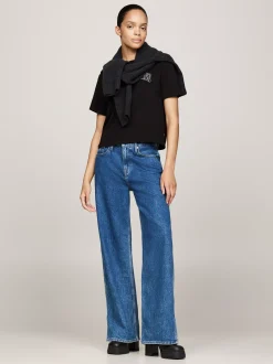 Botki Do Kostki|Botki*Tommy Hilfiger Skórzane Botki Na Obcasie Klockowym BLACK