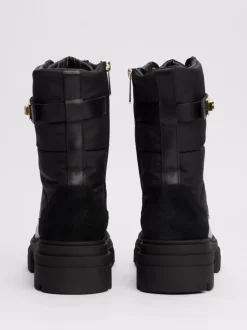 Botki*Tommy Hilfiger Skórzane Botki O Mieszanej Fakturze BLACK