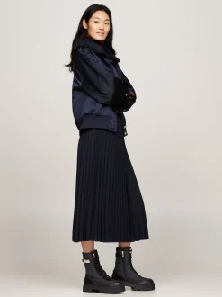 Botki*Tommy Hilfiger Skórzane Botki O Mieszanej Fakturze BLACK