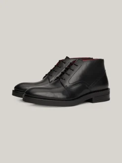 Buty Sznurowane|Buty*Tommy Hilfiger Skórzane Botki TH Monogram BLACK