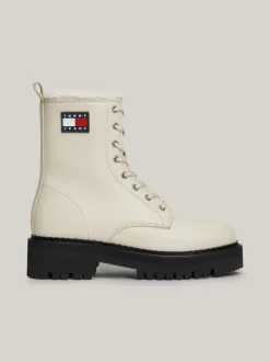 Sznurowane Botki|Botki*Tommy Hilfiger Skórzane Botki Z Ciepłą Wyściółką NEWSPRINT