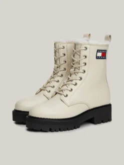 Sznurowane Botki|Botki*Tommy Hilfiger Skórzane Botki Z Ciepłą Wyściółką NEWSPRINT