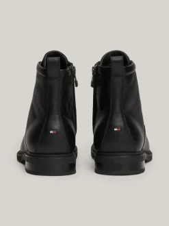 Buty Sznurowane|Buty*Tommy Hilfiger Skórzane Botki Z Ciepłą Wyściółką BLACK