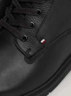 Buty Sznurowane|Buty*Tommy Hilfiger Skórzane Botki Z Ciepłą Wyściółką BLACK