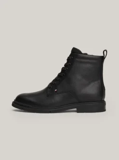 Buty Sznurowane|Buty*Tommy Hilfiger Skórzane Botki Z Ciepłą Wyściółką BLACK