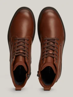 Buty Sznurowane|Buty*Tommy Hilfiger Skórzane Botki Z Ciepłą Wyściółką WINTER COGNAC