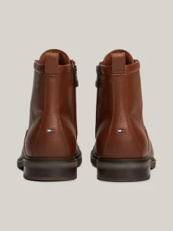 Buty Sznurowane|Buty*Tommy Hilfiger Skórzane Botki Z Ciepłą Wyściółką WINTER COGNAC