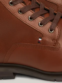 Buty Sznurowane|Buty*Tommy Hilfiger Skórzane Botki Z Ciepłą Wyściółką WINTER COGNAC