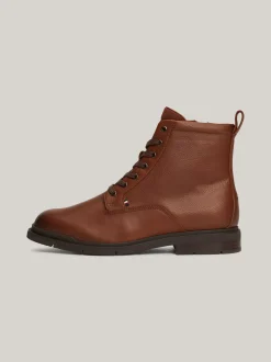 Buty Sznurowane|Buty*Tommy Hilfiger Skórzane Botki Z Ciepłą Wyściółką WINTER COGNAC