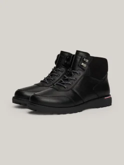 Buty Sznurowane|Buty*Tommy Hilfiger Skórzane Botki Z Ciepłą Wyściółką BLACK