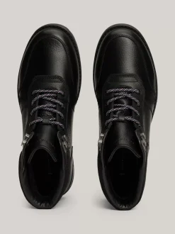 Buty Sznurowane|Buty*Tommy Hilfiger Skórzane Botki Z Ciepłą Wyściółką BLACK