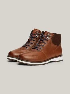Buty Sznurowane|Buty*Tommy Hilfiger Skórzane Botki Z Ciepłą Wyściółką WINTER COGNAC