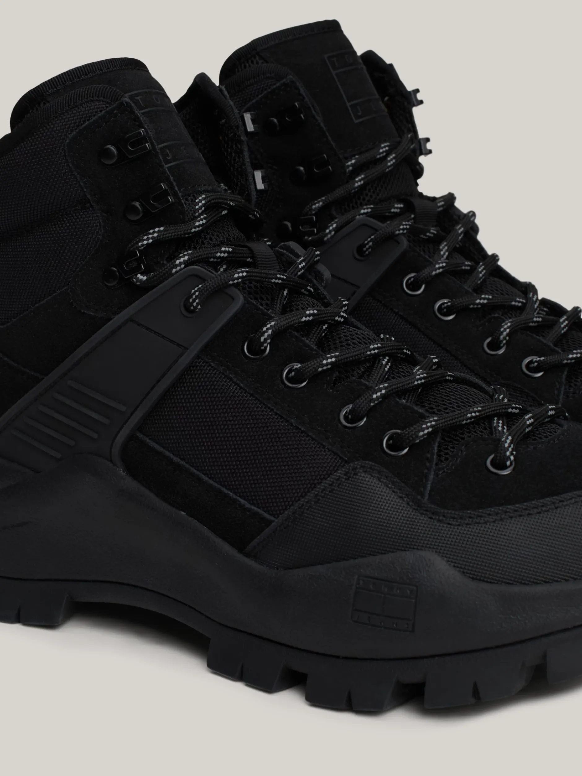 Buty Sznurowane|Buty*Tommy Hilfiger Skórzane Botki Z Protektorem BLACK