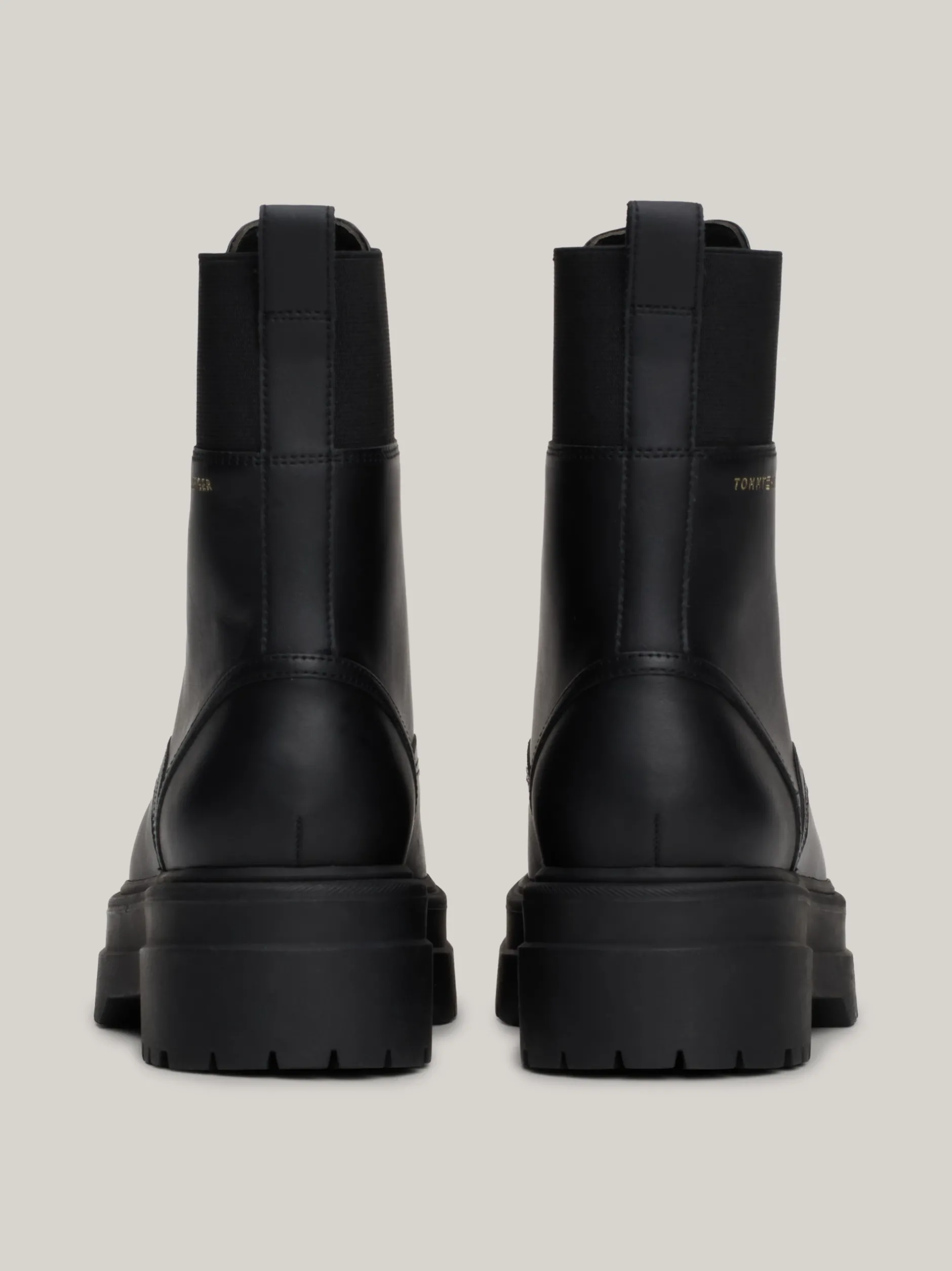 Botki|Sznurowane Botki*Tommy Hilfiger Skórzane Botki Z Protektorem TH Monogram BLACK