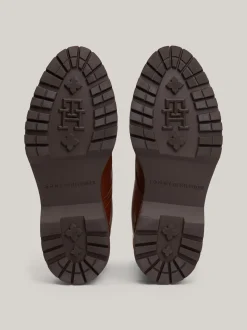Sznurowane Botki|Botki*Tommy Hilfiger Skórzane Botki Z Protektorem TH Monogram COGNAC BROWN