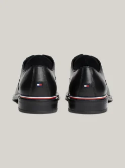 Buty Wizytowe*Tommy Hilfiger Skórzane Buty Derby Z Teksturowanymi Wstawkami BLACK