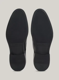 Buty Wizytowe*Tommy Hilfiger Skórzane Buty Derby Z Teksturowanymi Wstawkami BLACK