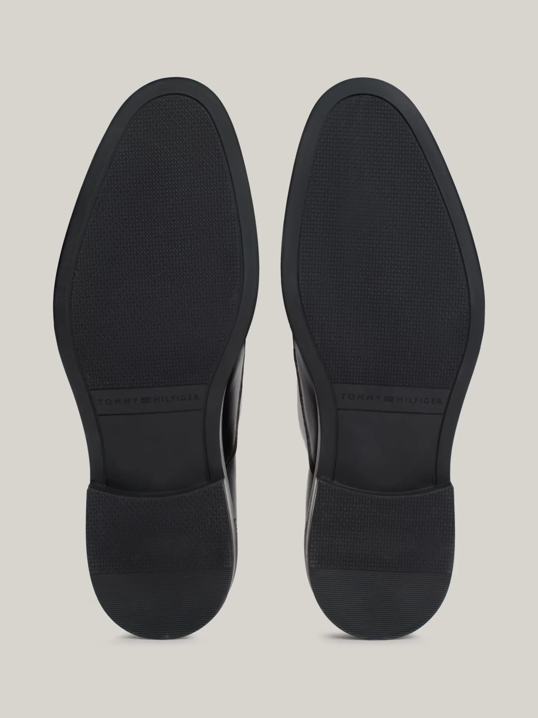 Buty Wizytowe*Tommy Hilfiger Skórzane Buty Derby Z Teksturowanymi Wstawkami BLACK