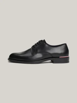 Buty Wizytowe*Tommy Hilfiger Skórzane Buty Derby Z Teksturowanymi Wstawkami BLACK